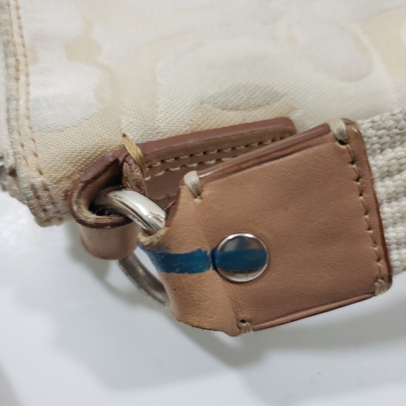 Coach Swing Pack Yellow Canvas Leather Messenger Crossbody Purse #41256 - Picture 8 of 10